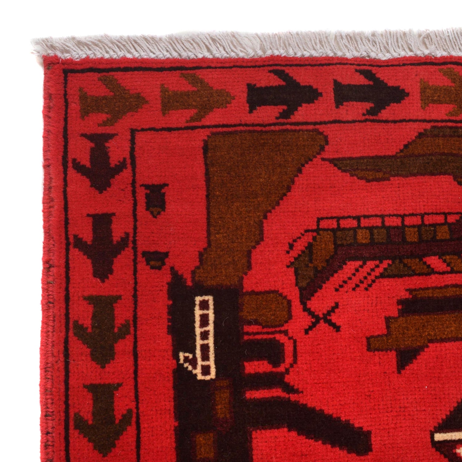 War Area Rug Handmade Pink Riffle + Tank 2x4 ft