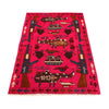 War Area Rug Handmade Pink Riffle + Tank 2x4 ft