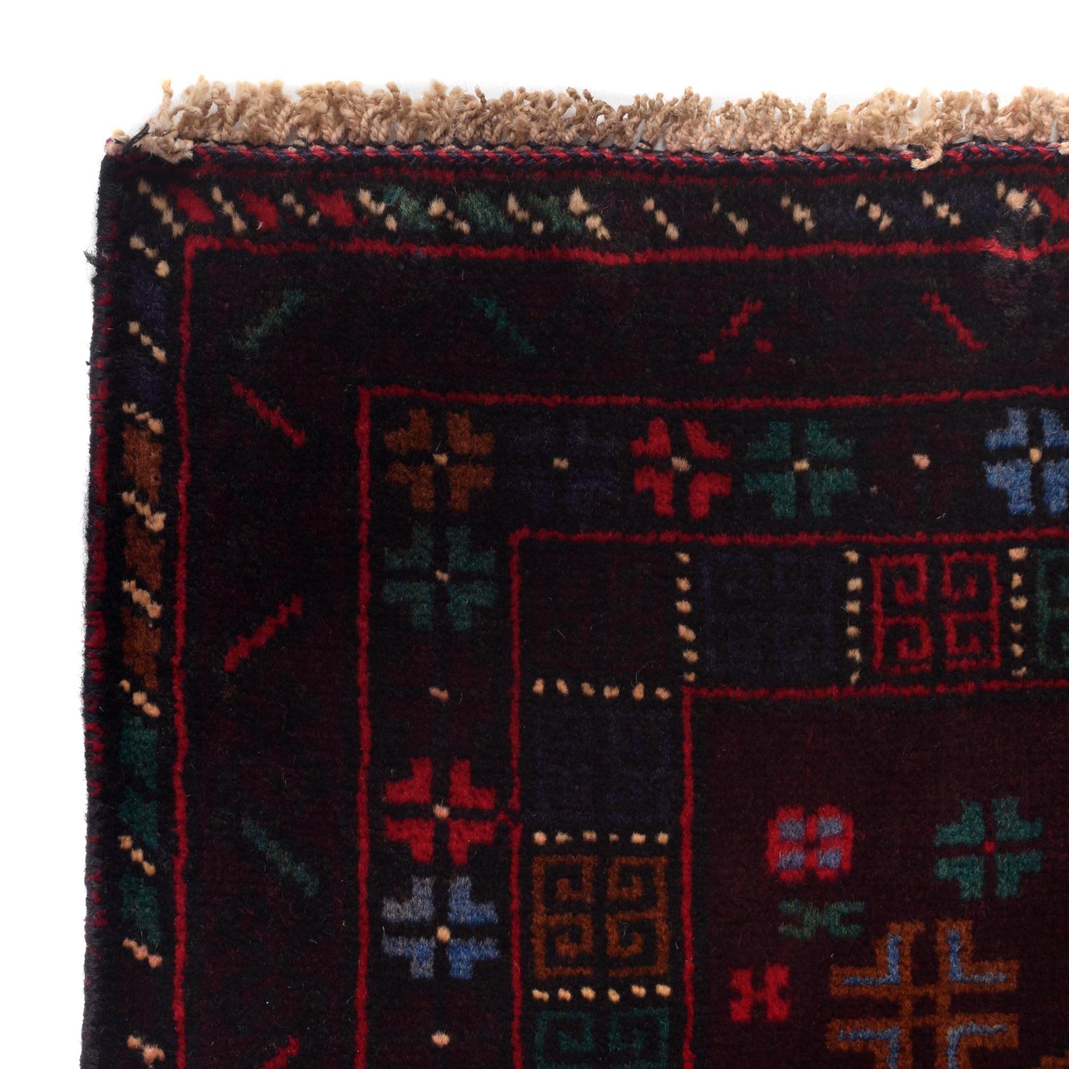 Baluchi Rug Handmade Multi Geometric 3x5 ft