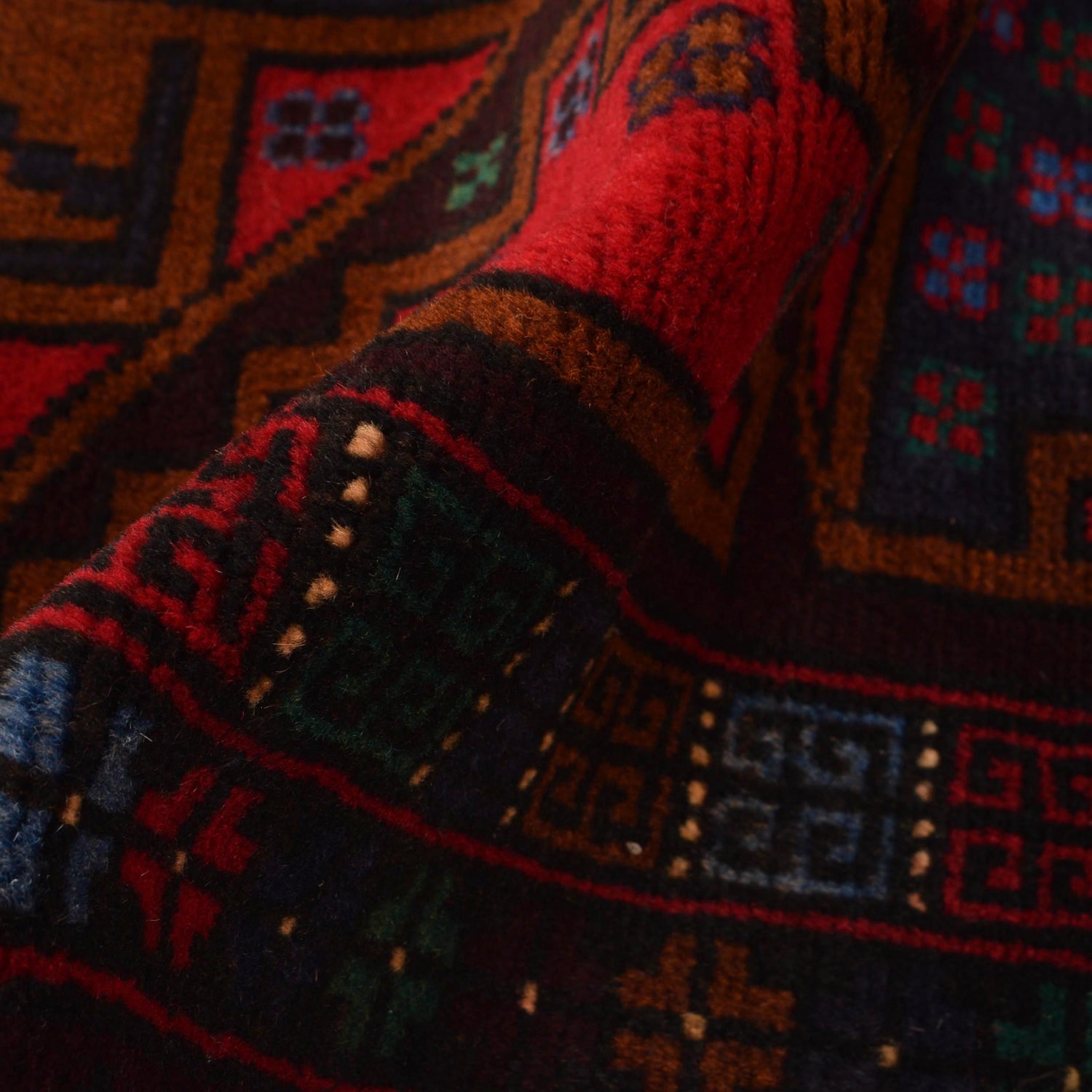 Baluchi Rug Handmade Multi Geometric 3x5 ft
