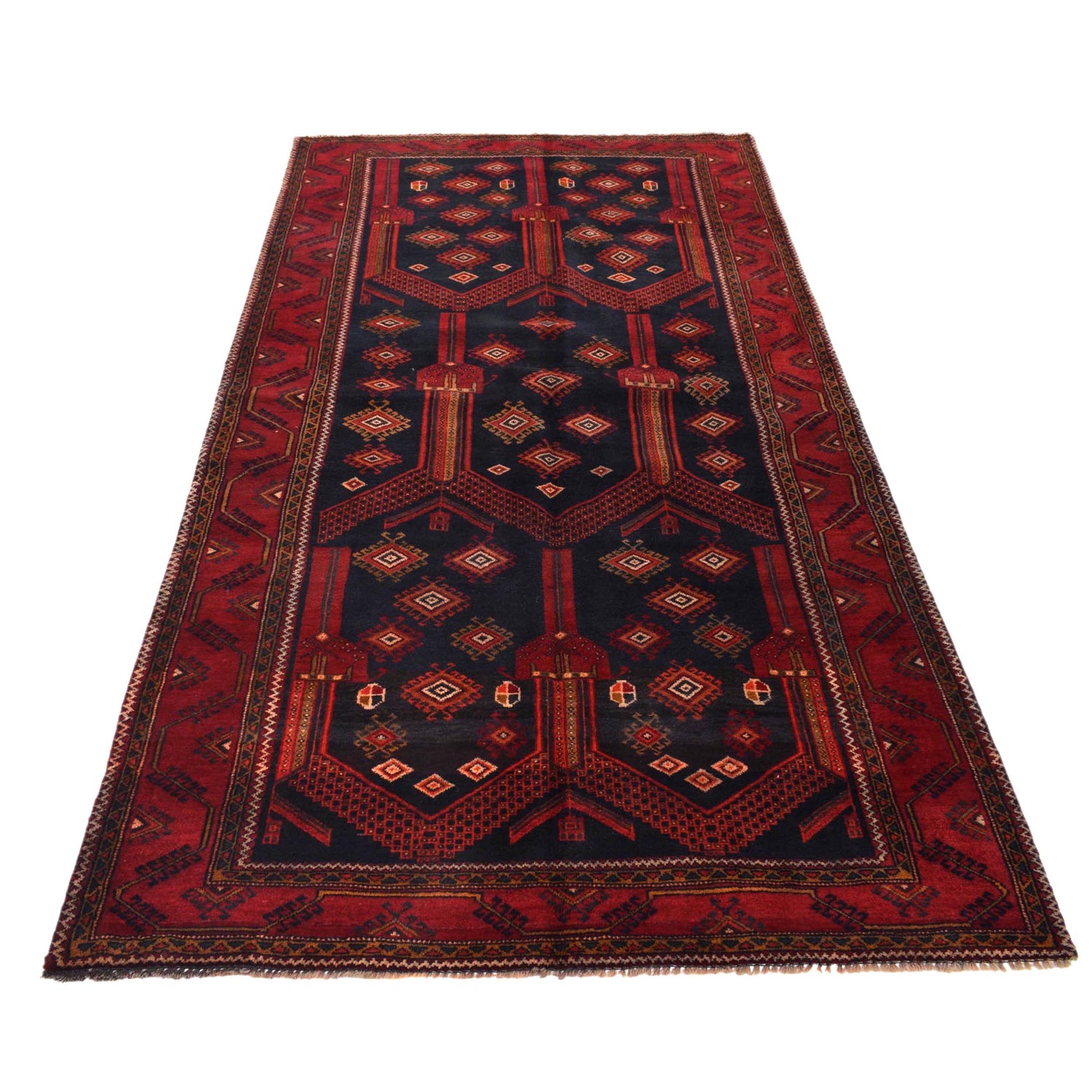 Baluchi Rug Handmade Multi Geometric 5x8 ft