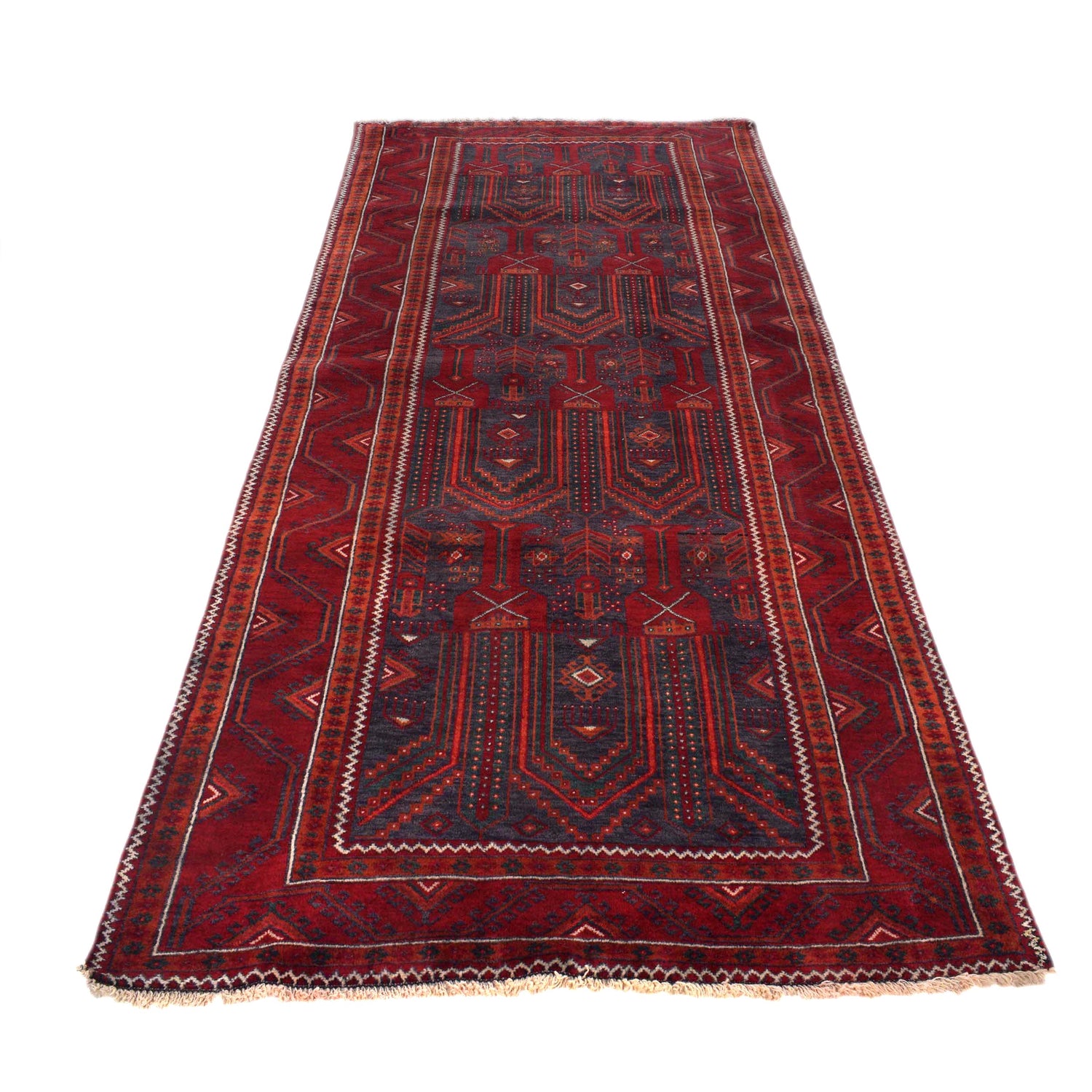 Baluchi Rug Handmade Multi Geometric 10' Runner