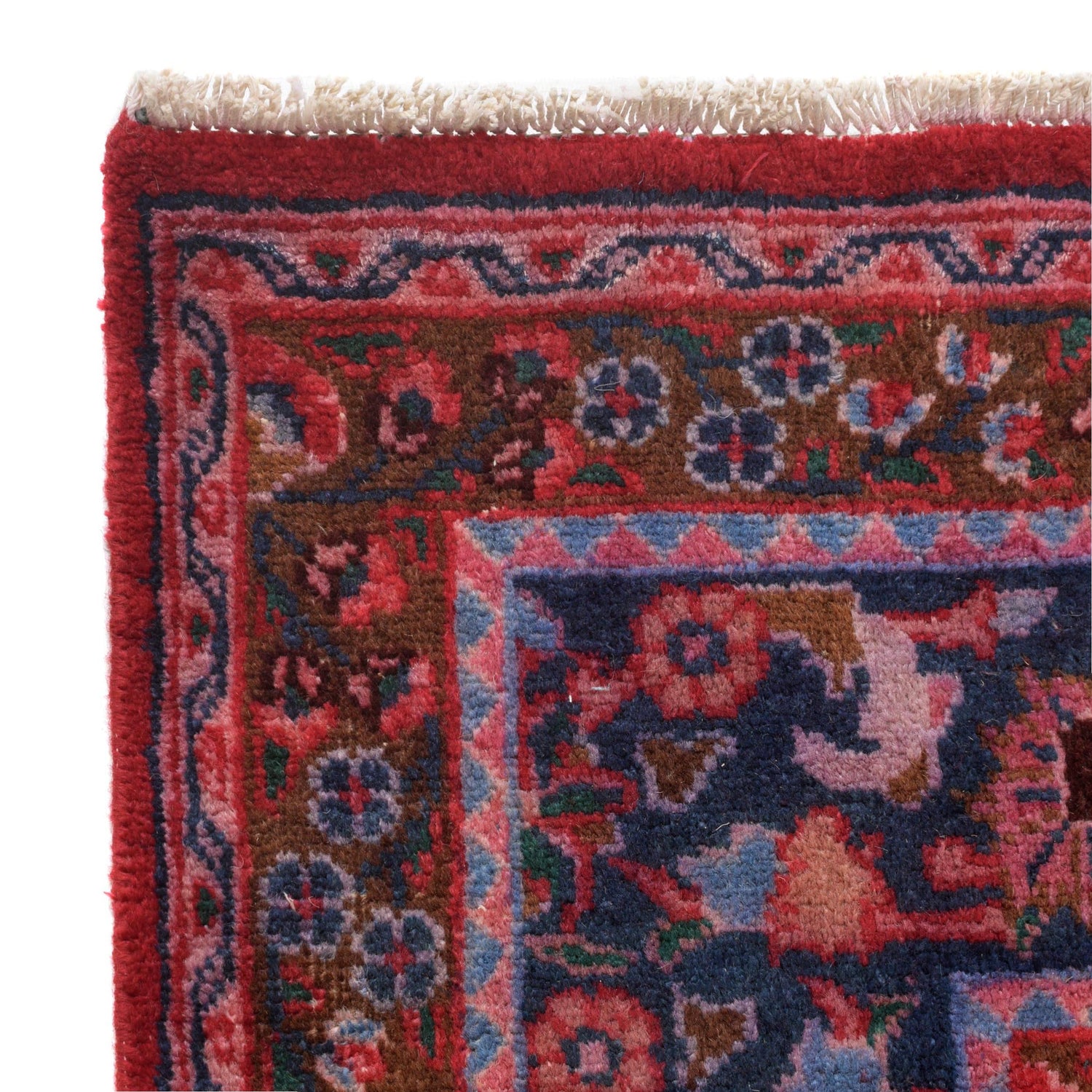 Kashan Area Rug Handmade Deep Red Medallion 7x10 ft