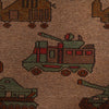 War Area Rug Handmade Multi Tank + Helicopter 2x4 ft
