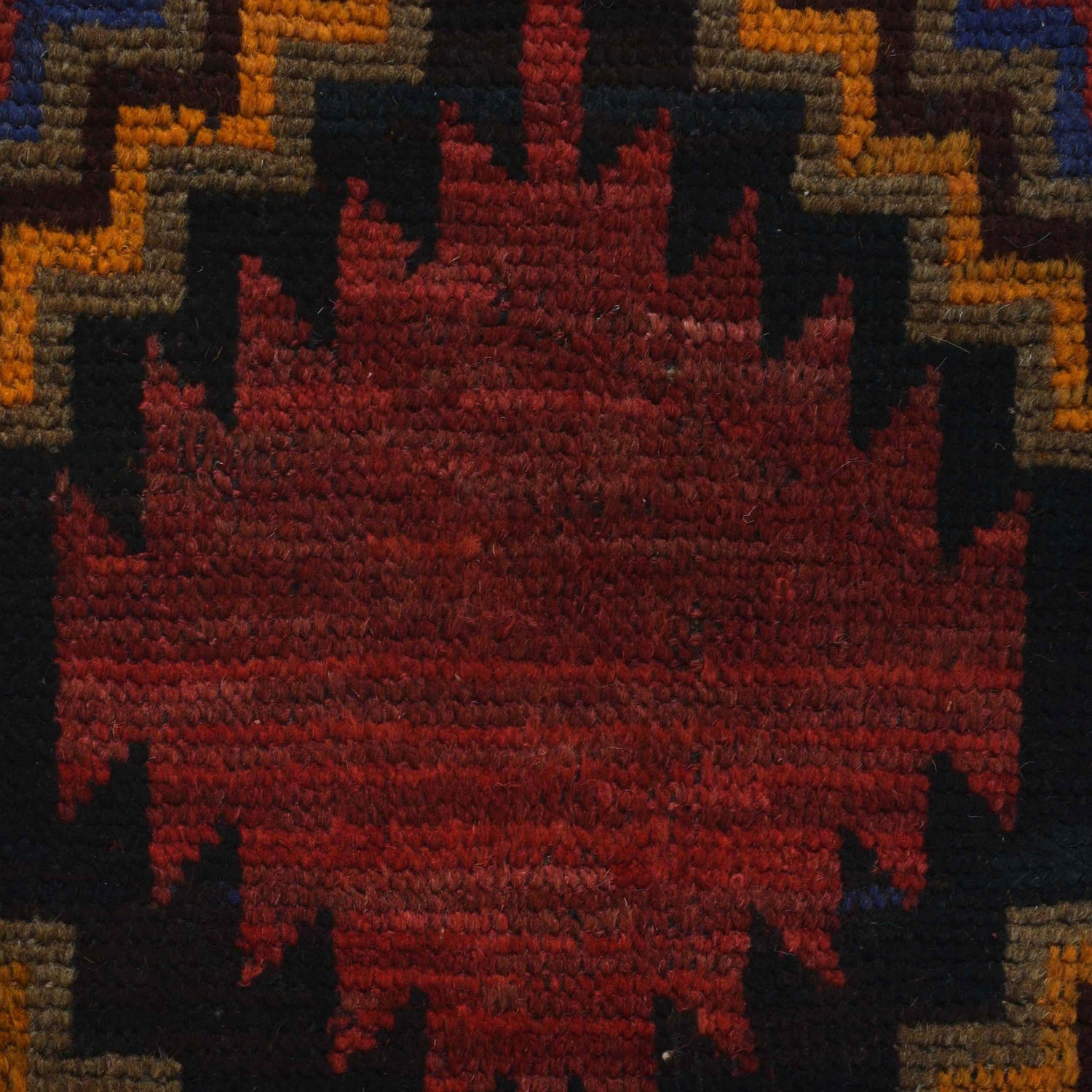 Baluchi Rug Handmade Red Geometric 3x5 ft