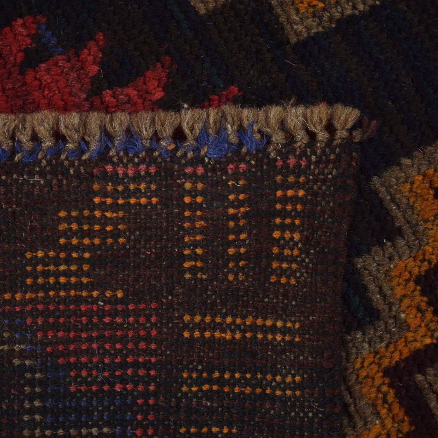 Baluchi Rug Handmade Red Geometric 3x5 ft