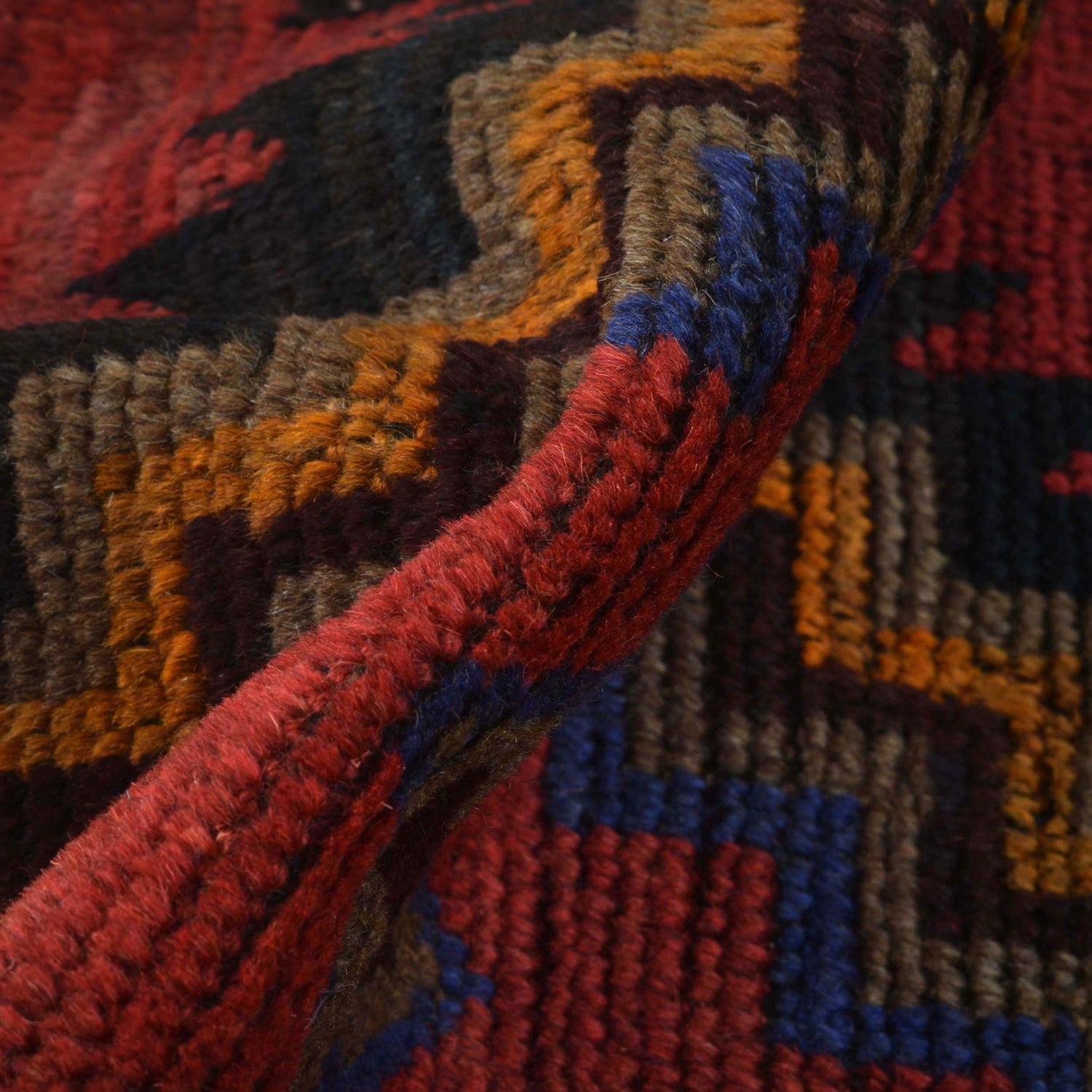 Baluchi Rug Handmade Red Geometric 3x5 ft