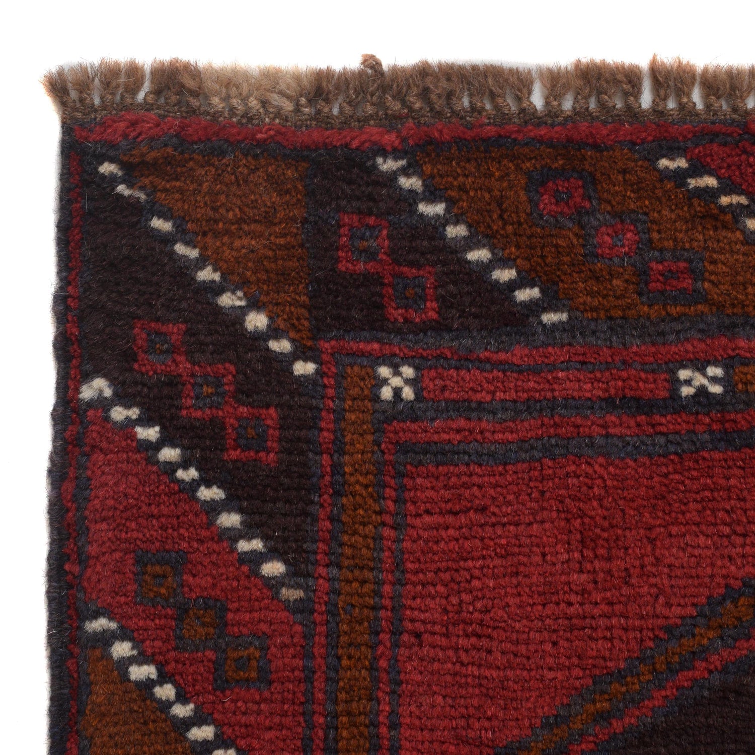 Baluchi Rug Handmade Red Geometric 3x5 ft