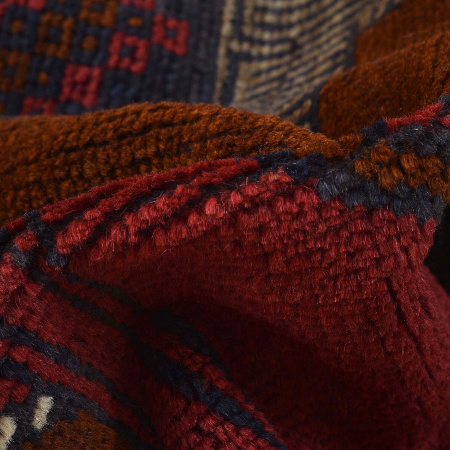 Baluchi Rug Handmade Red Geometric 3x5 ft