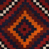 Maimana Kilim Area Rug Handmade Red Floral 7x10 ft