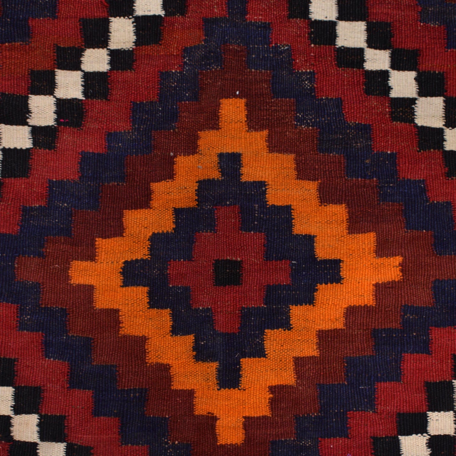 Maimana Kilim Area Rug Handmade Red Floral 7x10 ft