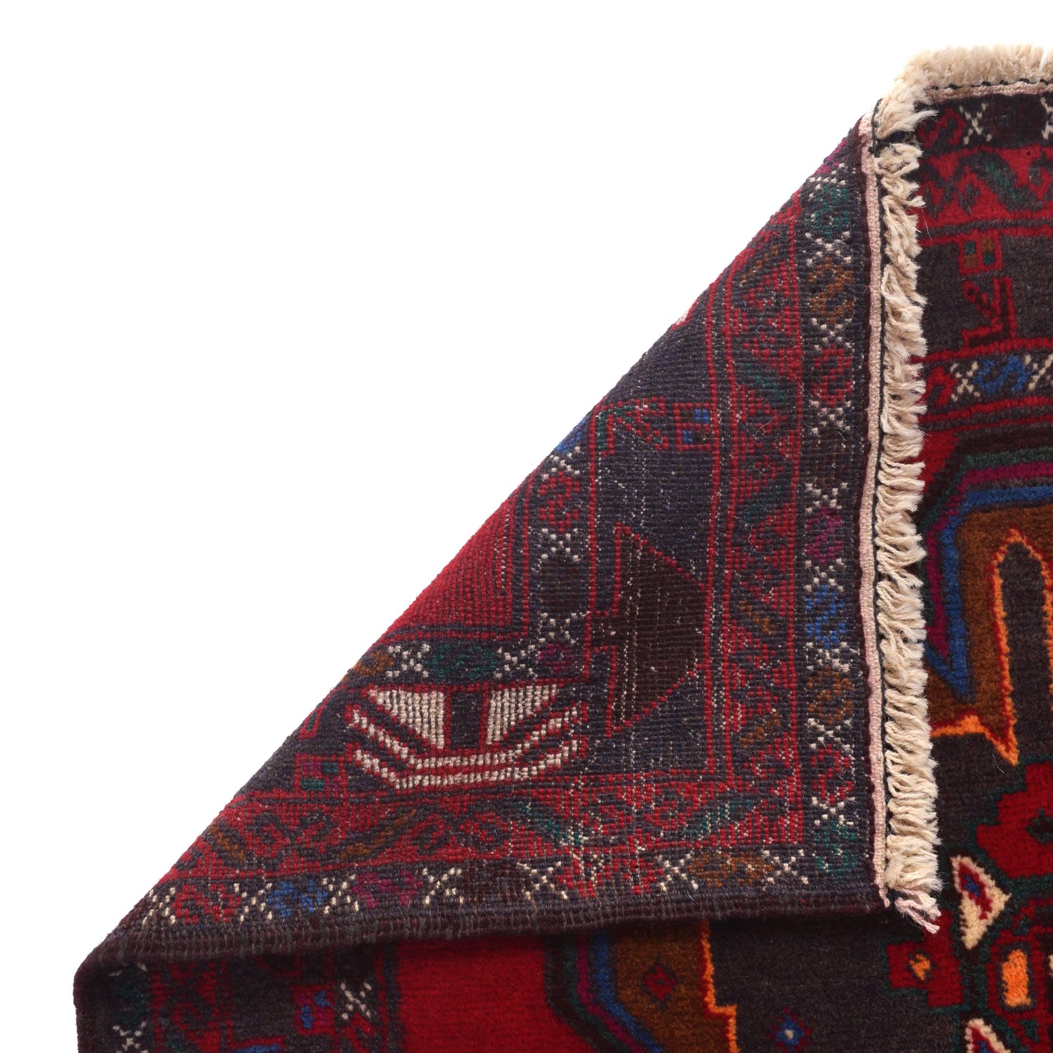 Baluchi Rug Handmade Red Geometric 3x5 ft