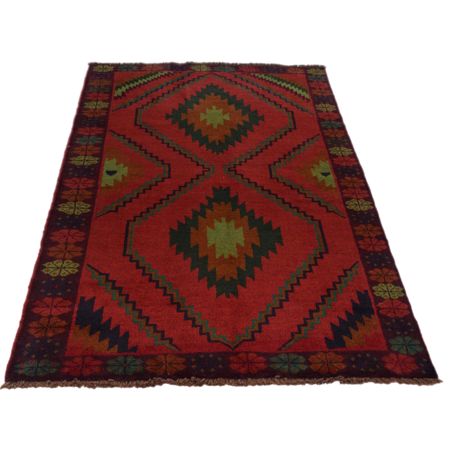 Baluchi Rug Handmade Multi Floral 4x6 ft