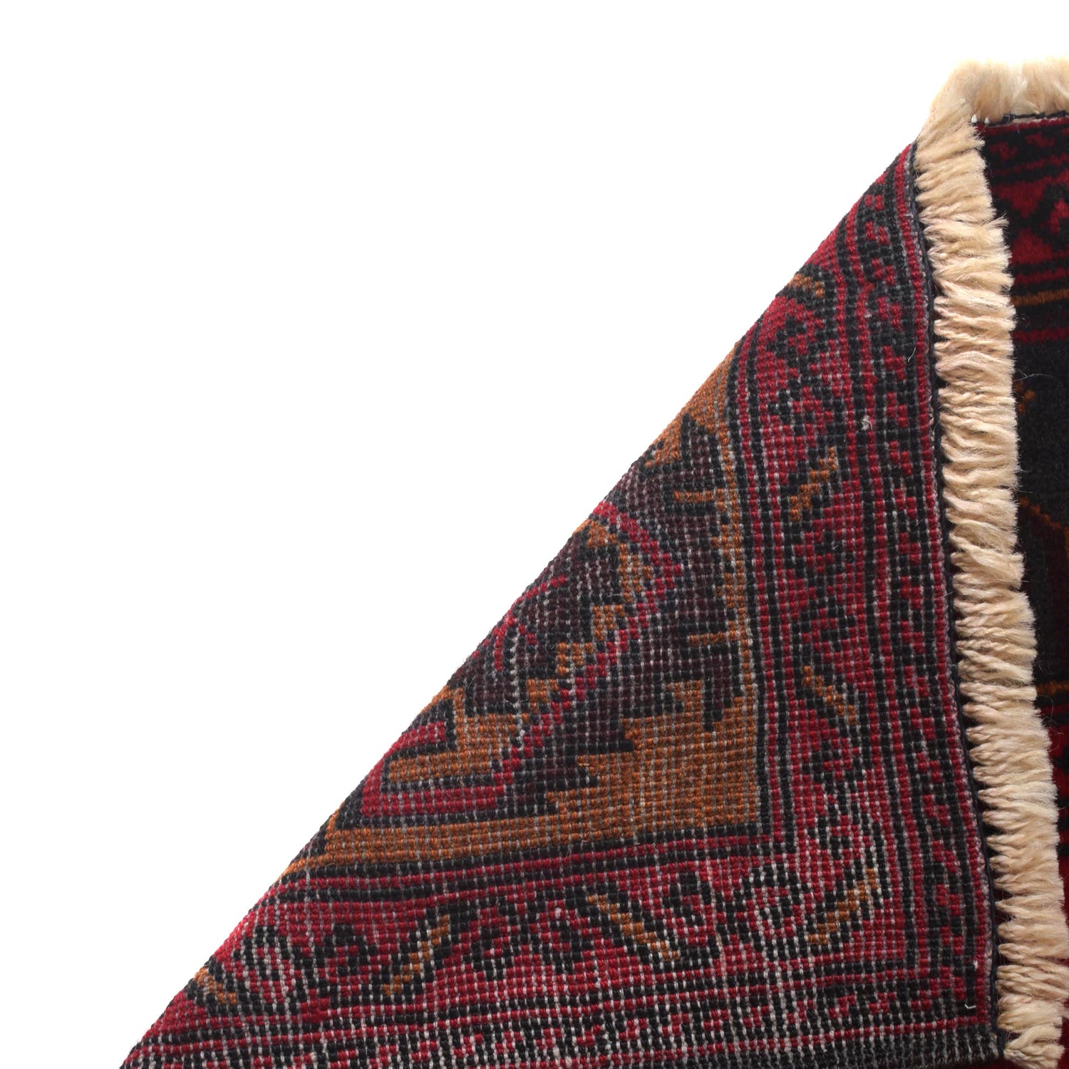 Baluchi Rug Handmade Red Geometric 3x5 ft
