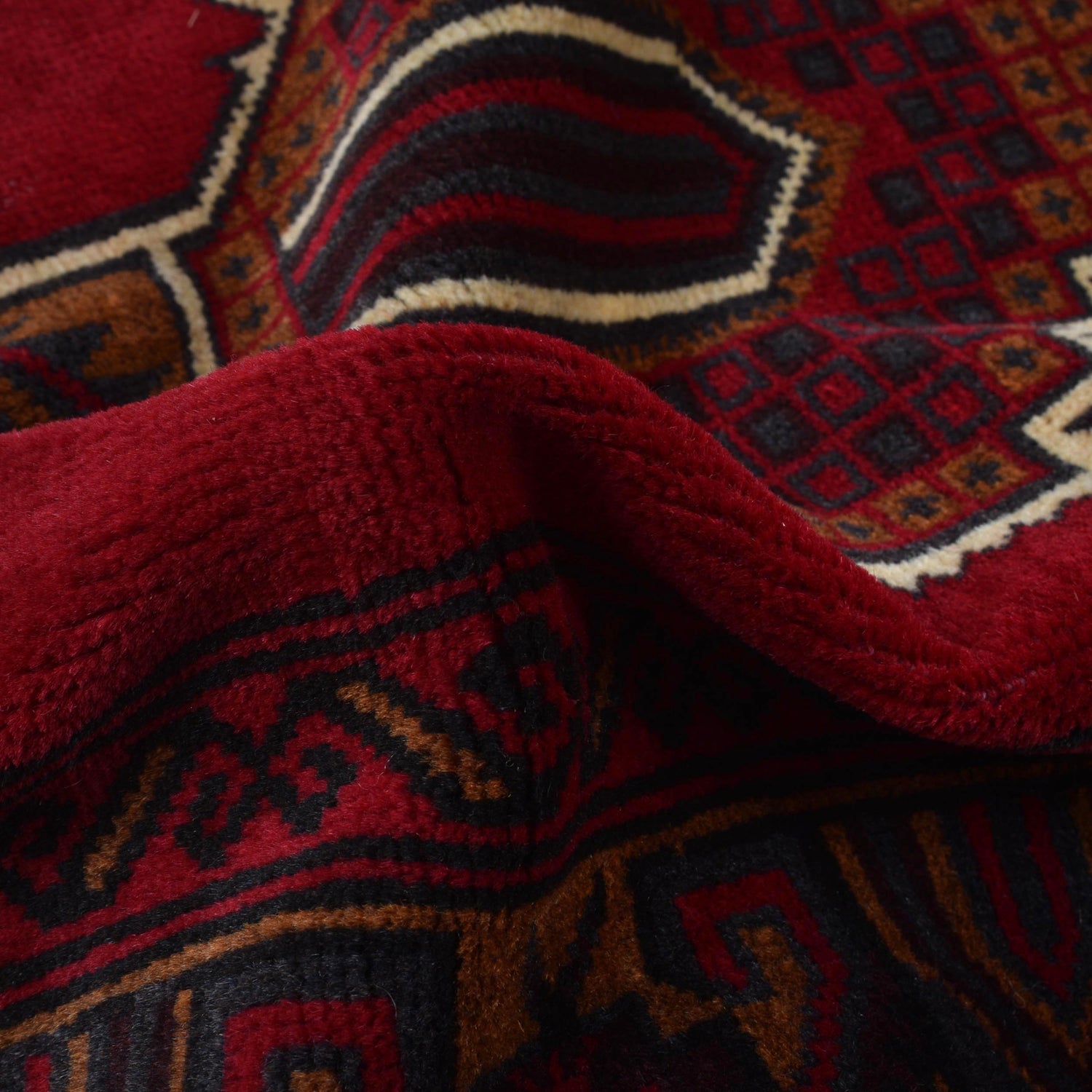 Baluchi Rug Handmade Red Geometric 3x5 ft
