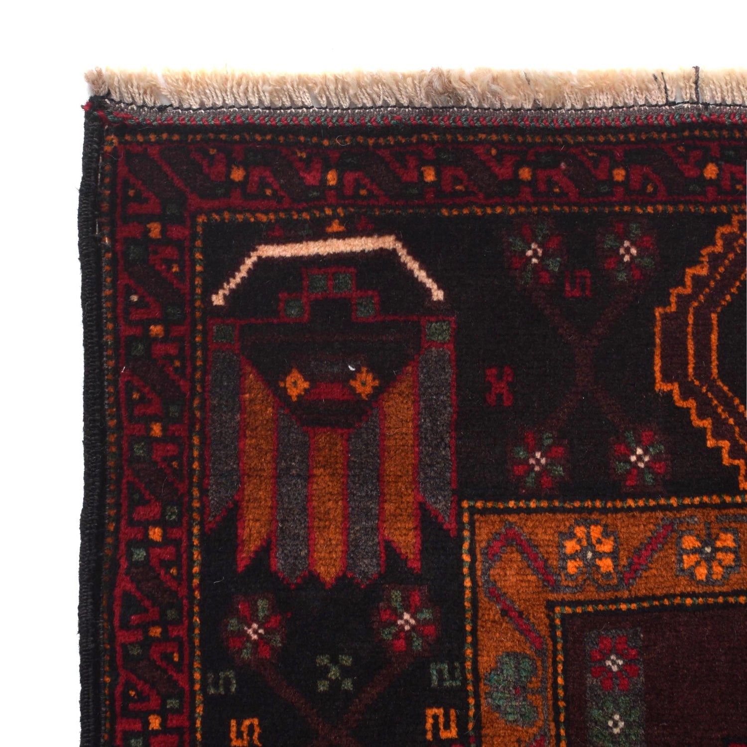 Baluchi Rug Handmade Multi Geometric 4x7 ft