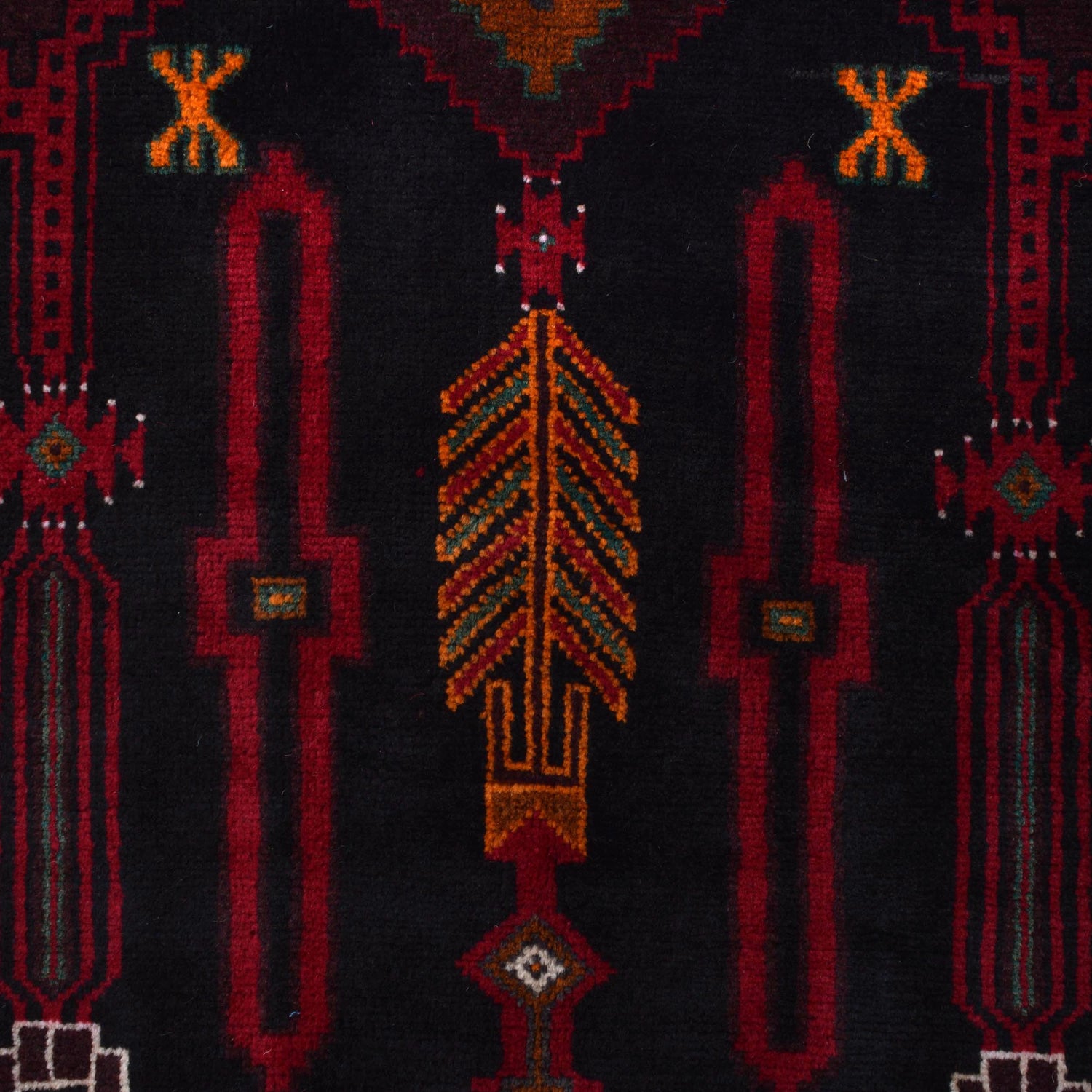 Baluchi Rug Handmade Multi Geometric 4x7 ft