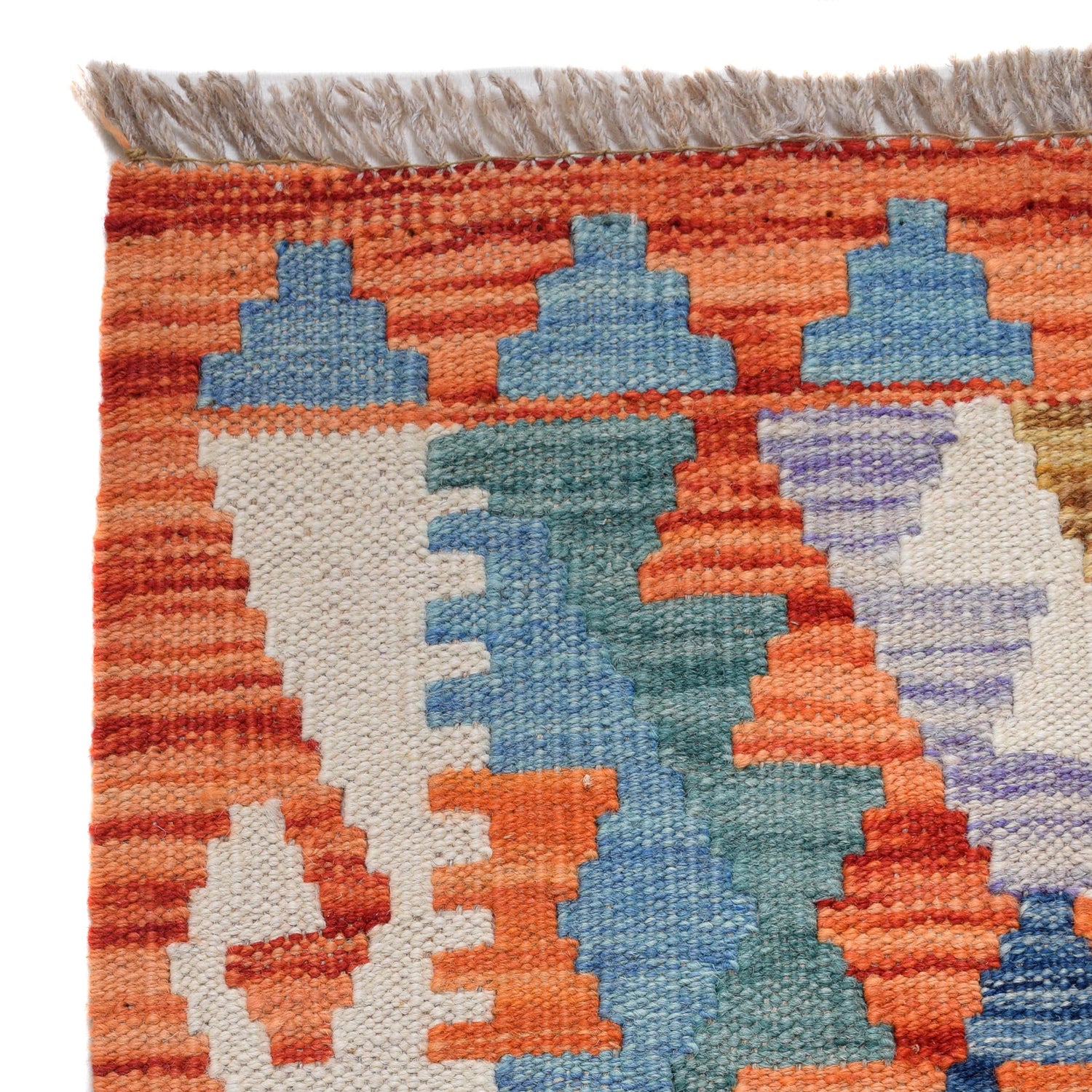 Handmade Multi Kilim Geometric 10' Runner