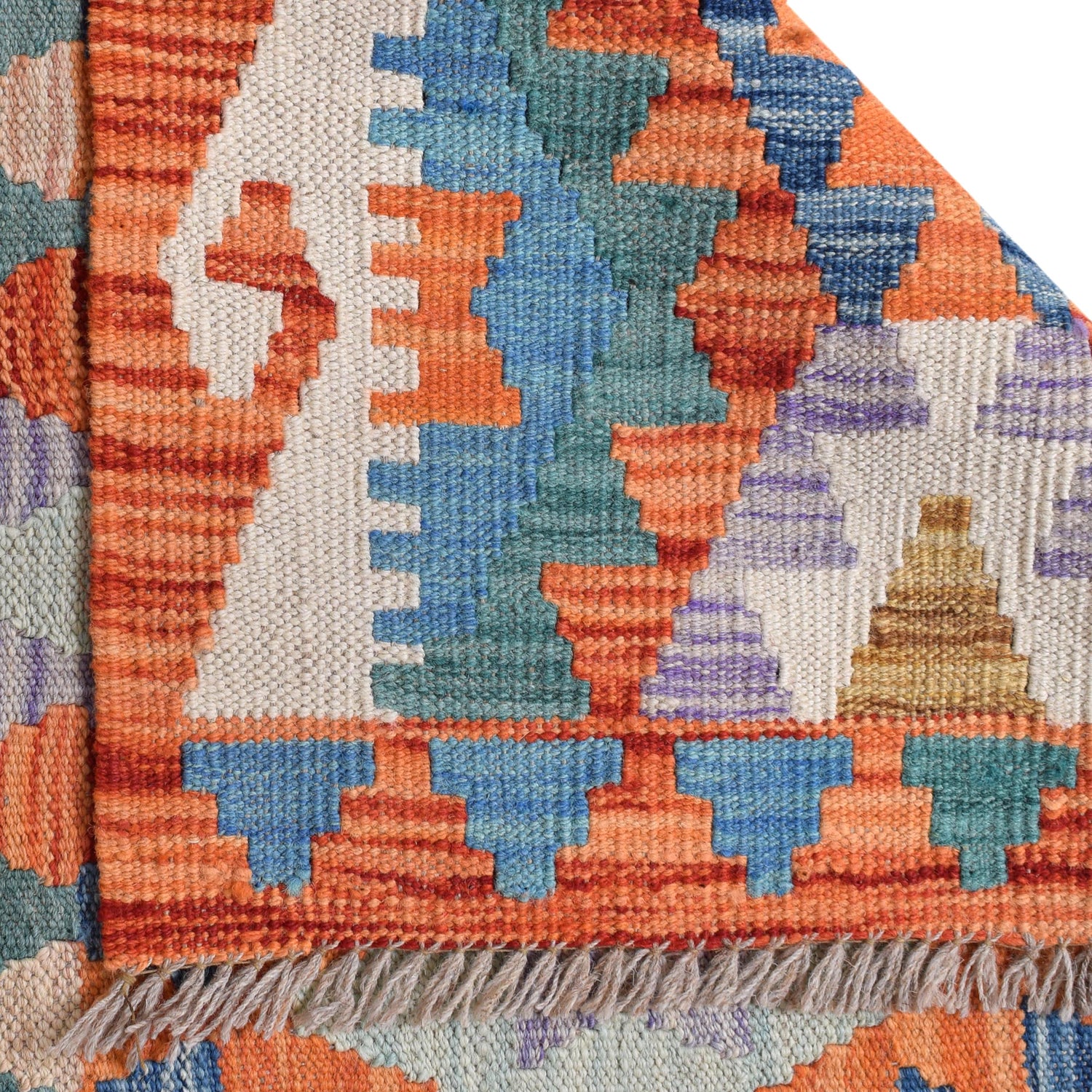 Handmade Multi Kilim Geometric 10' Runner