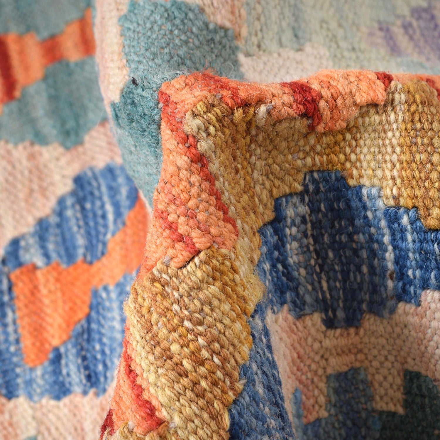 Handmade Multi Kilim Geometric 10' Runner