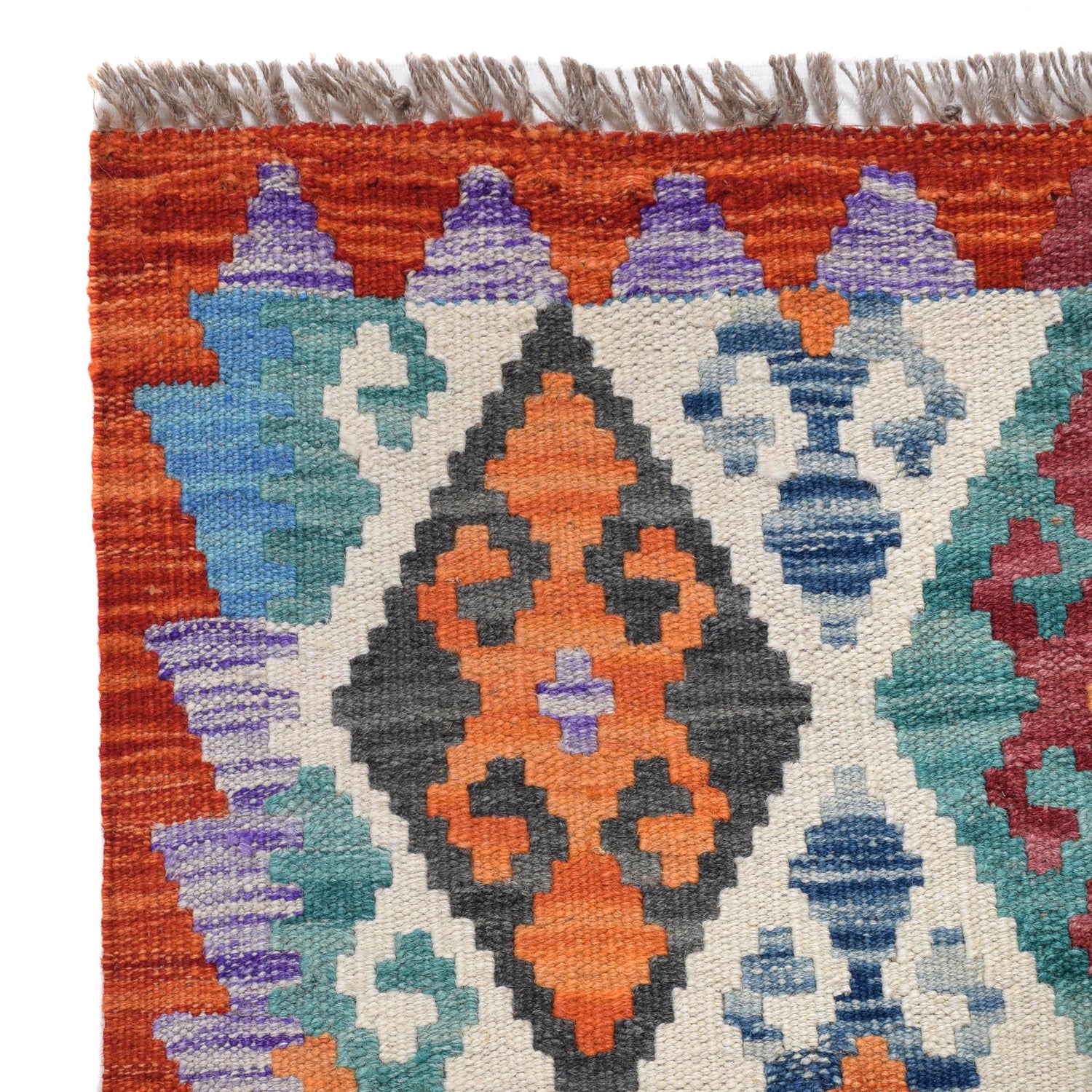 Handmade Multi Kilim Geometric 8' Runner