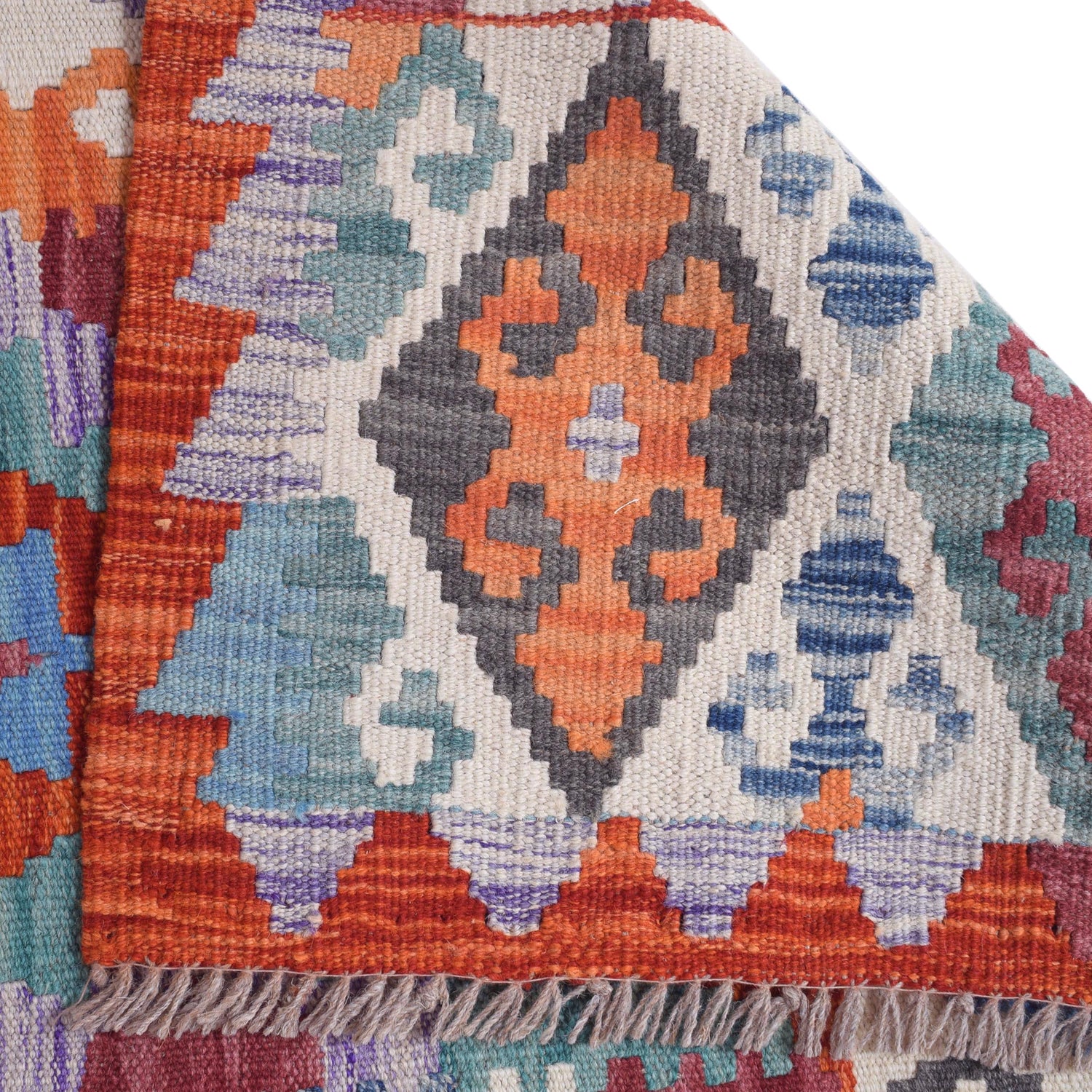 Handmade Multi Kilim Geometric 8' Runner