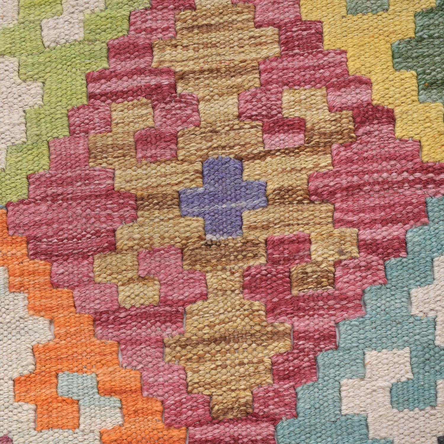 Handmade Multi Kilim Geometric 10' Runner