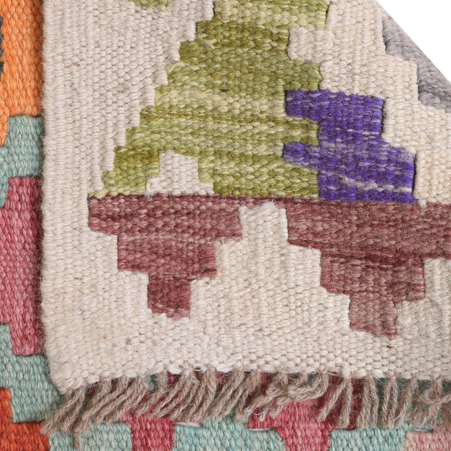 Handmade Multi Kilim Geometric 10' Runner