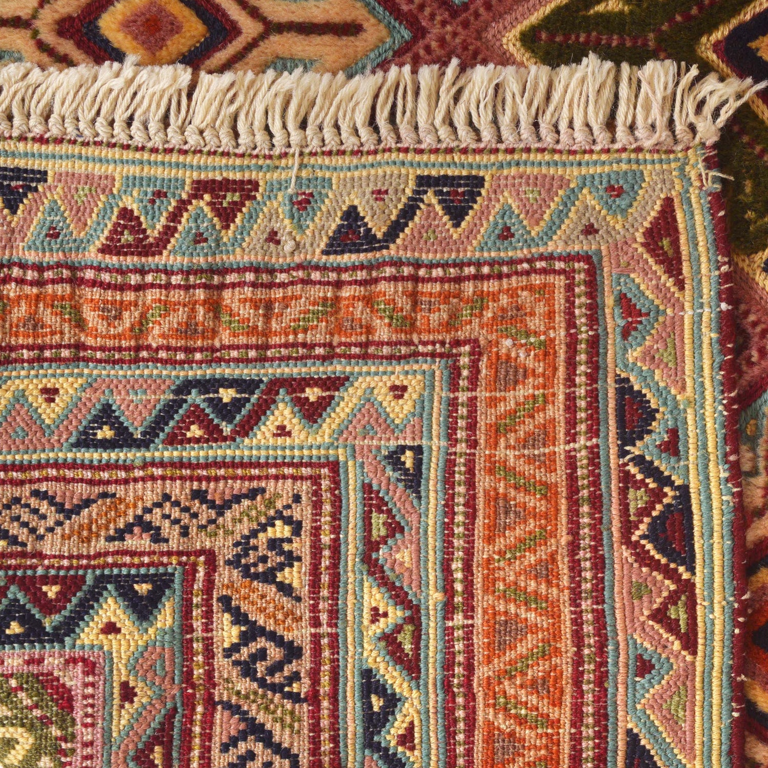 Nakhunak Kilim Area Rug Handmade Multi Geometric 2x4 ft
