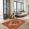 Nakhunak Kilim Area Rug Handmade Multi Geometric 2x4 ft