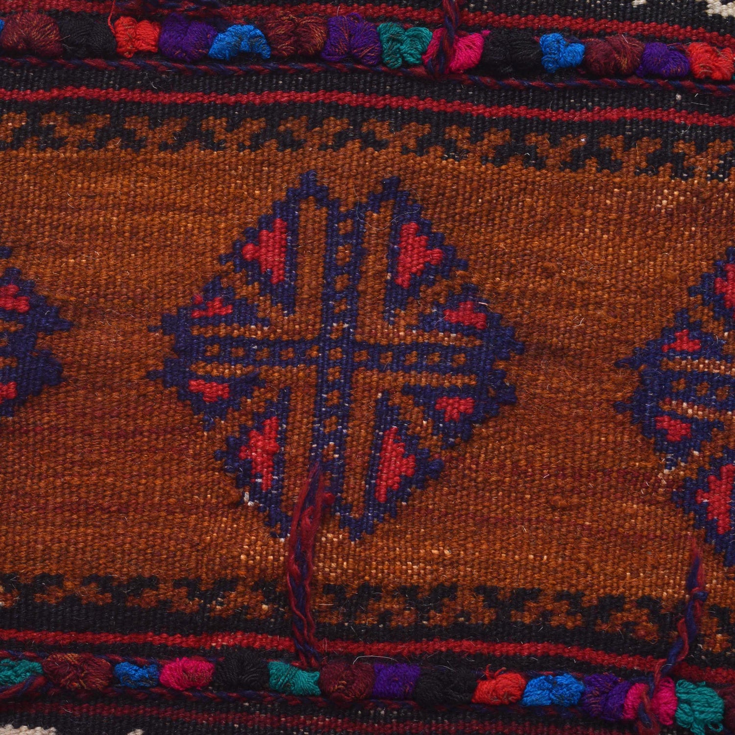 Table Sheet Runner Rug Handmade Brown Curvilinear 6' Runner