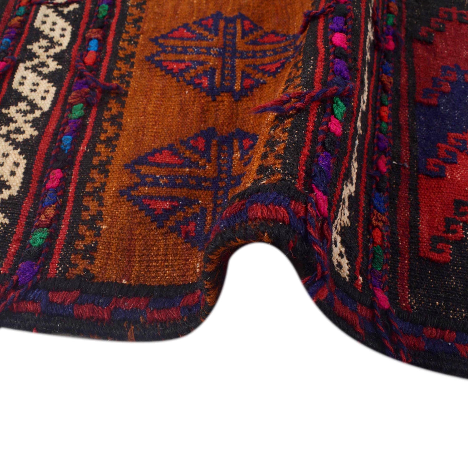 Table Sheet Runner Rug Handmade Brown Curvilinear 6' Runner