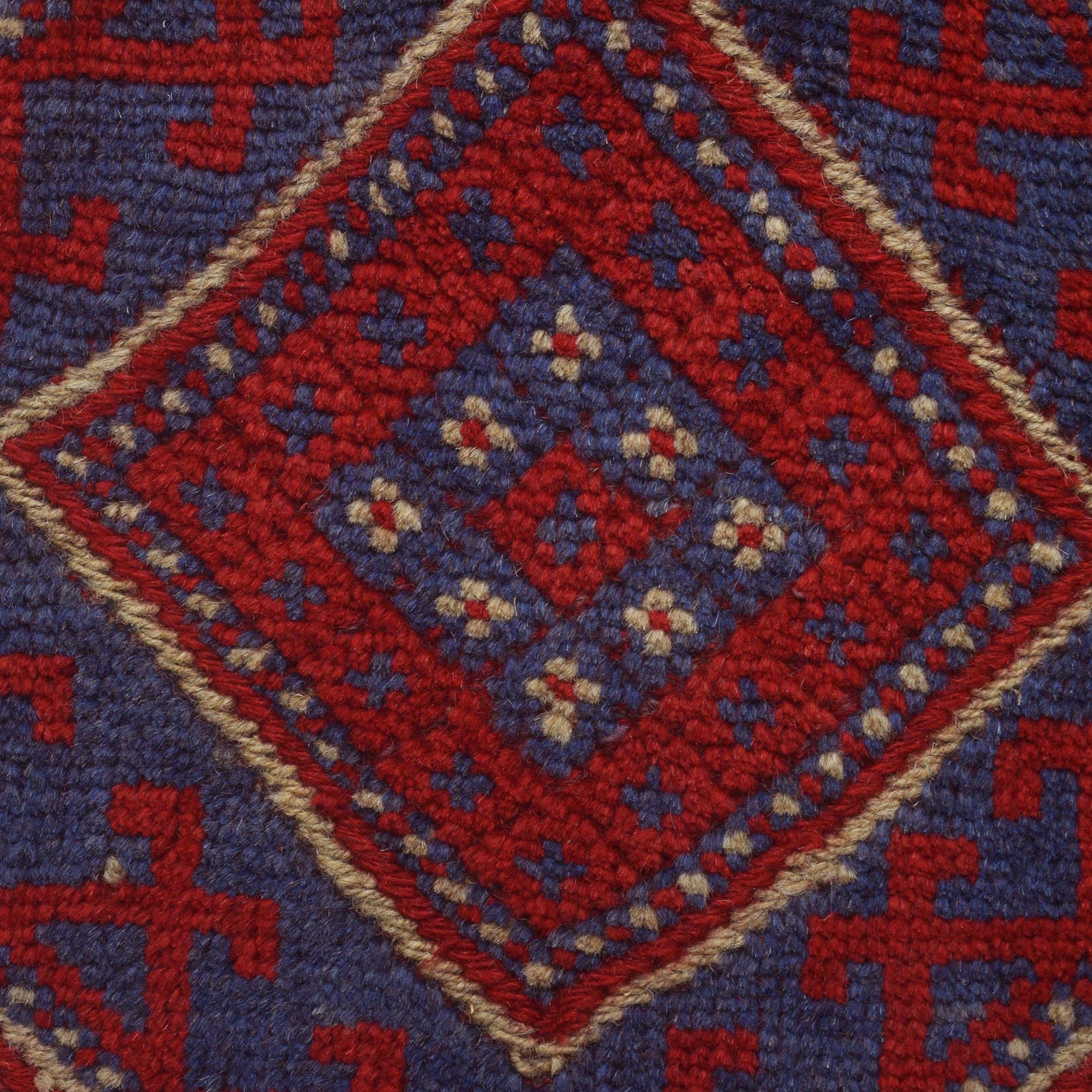 Mashwani Runner Handmade Deep Red Geometric 8' Runner