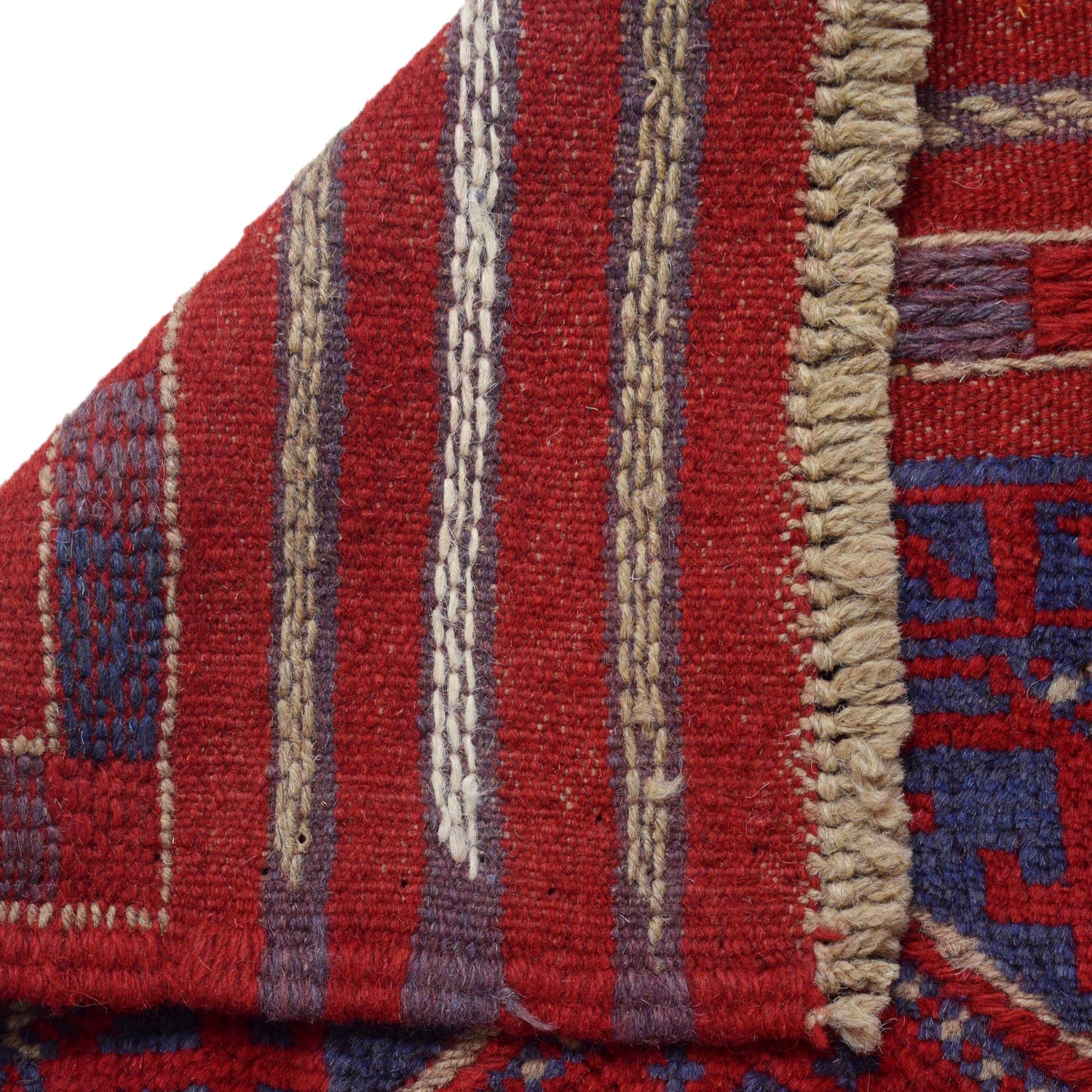 Mashwani Runner Handmade Deep Red Geometric 8' Runner
