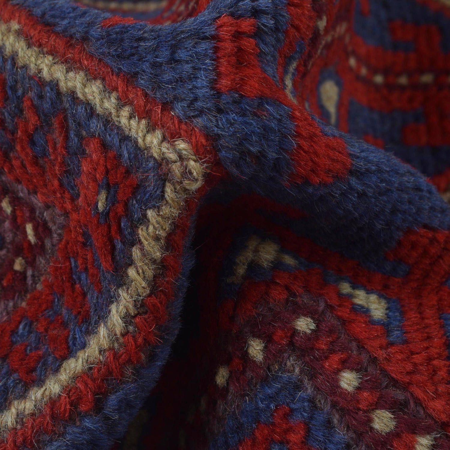 Mashwani Area Rug Runner Handmade Deep Red Geometric 8'