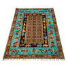 Shikargah Area Rug Handmade Blue Animal/Birds 4x6 ft