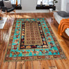 Shikargah Area Rug Handmade Blue Animal/Birds 4x6 ft