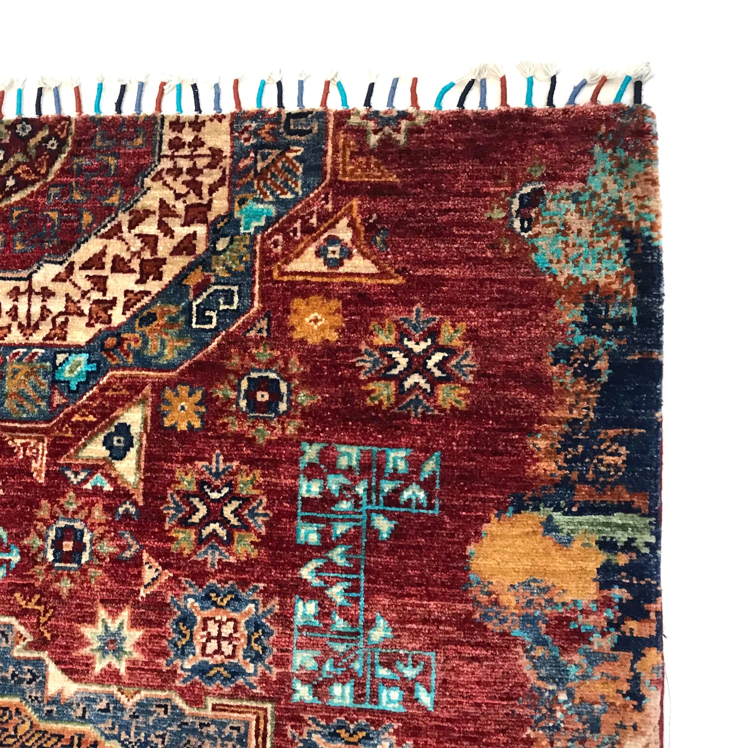 Mamluk Area Rug Handmade Red Medallion 3x5 ft