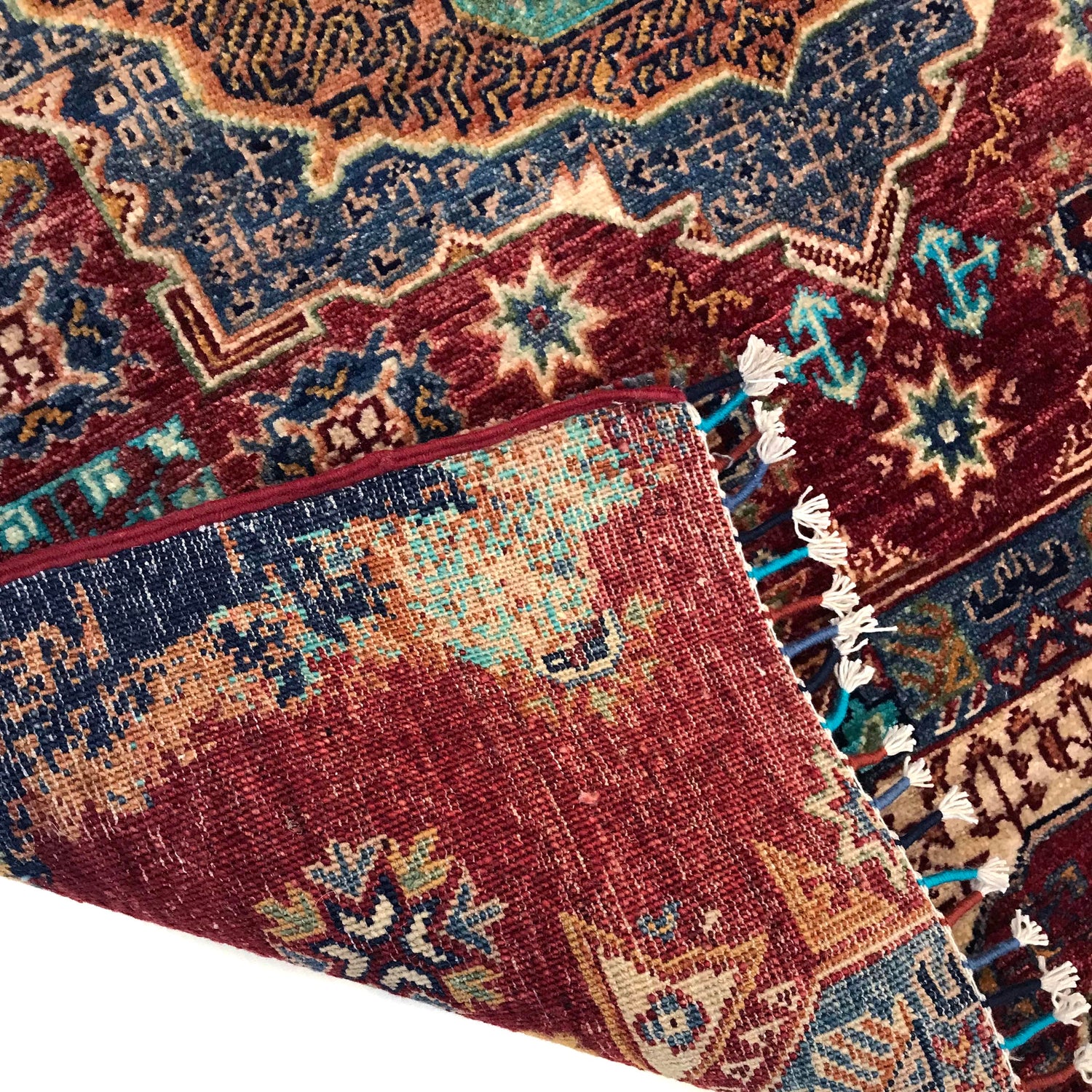 Mamluk Area Rug Handmade Red Medallion 3x5 ft
