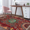 Mamluk Area Rug Handmade Red Medallion 3x5 ft