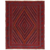Mashwani Runner Rug Handmade Deep Red Geometric 5x6 ft