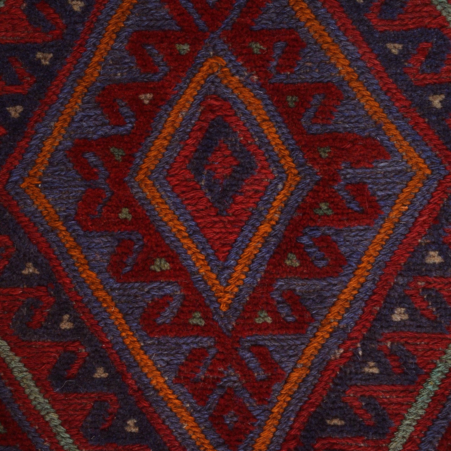 Mashwani Runner Rug Handmade Deep Red Geometric 5x6 ft