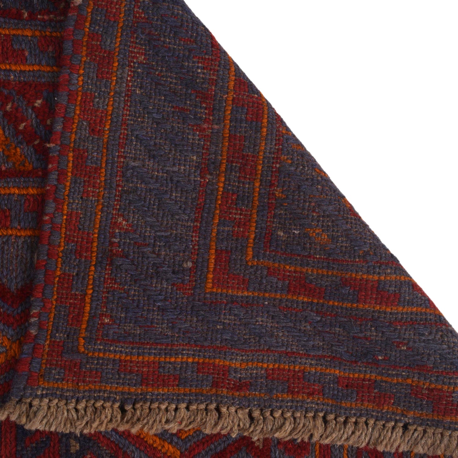 Mashwani Runner Rug Handmade Deep Red Geometric 5x6 ft