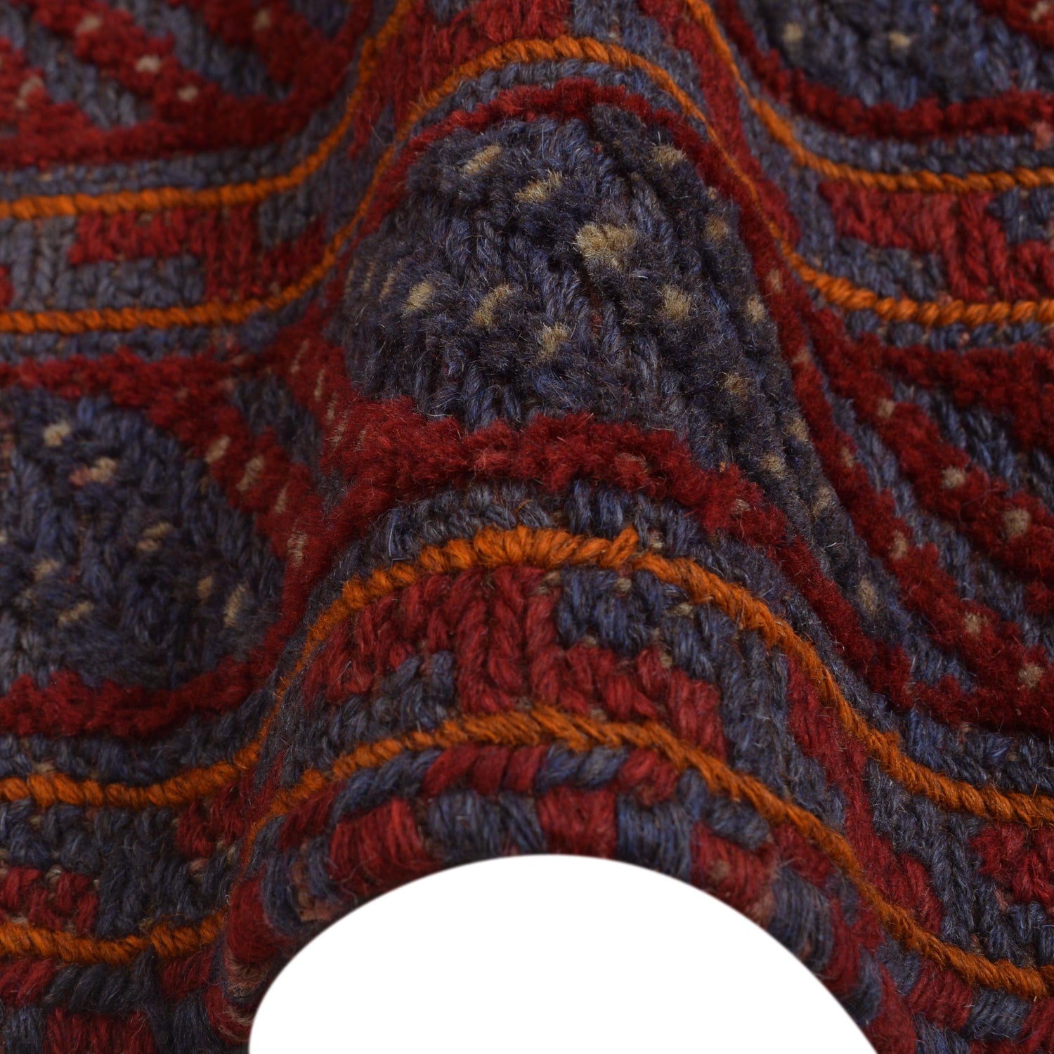 Mashwani Runner Rug Handmade Deep Red Geometric 5x6 ft