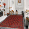 Mashwani Runner Rug Handmade Deep Red Geometric 5x6 ft