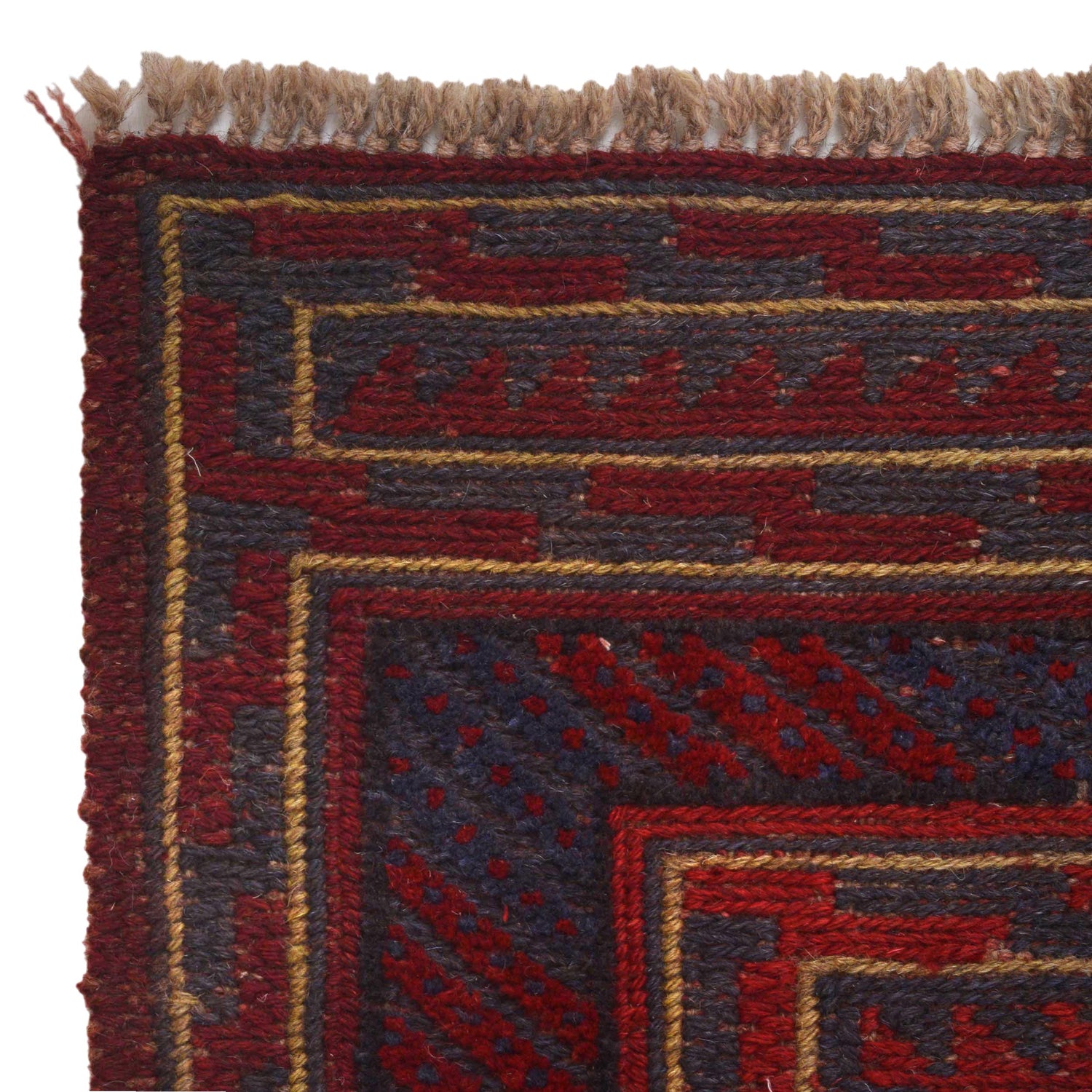 Mashwani Runner Rug Handmade Red Geometric 5x6 ft