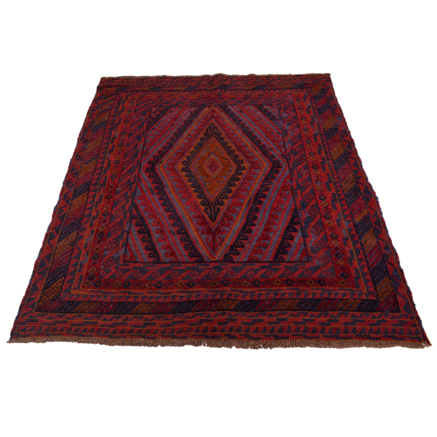 Mashwani Runner Rug Handmade Red Geometric 5x6 ft