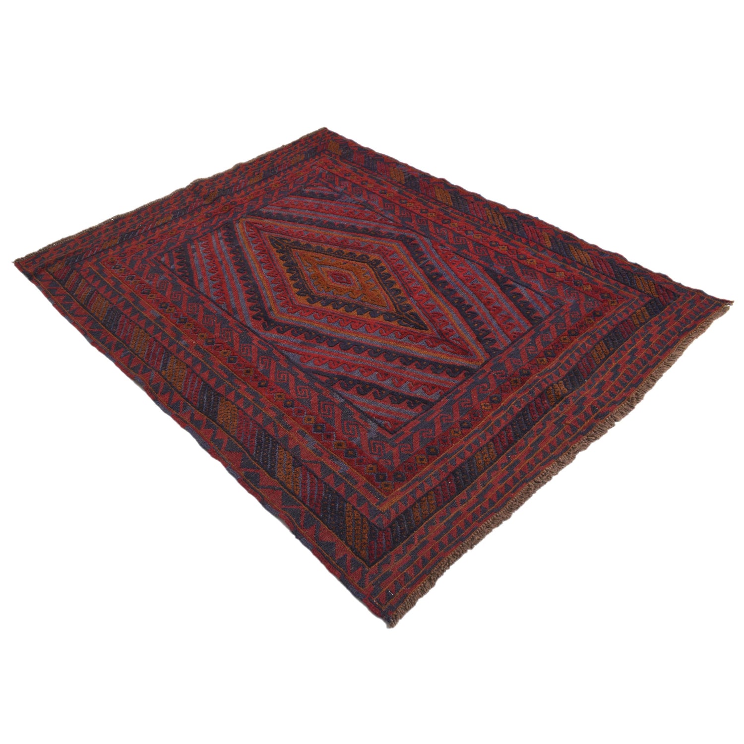 Mashwani Runner Rug Handmade Red Geometric 5x6 ft