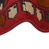 War Area Rug Handmade Red Riffle + Map 2x4 ft