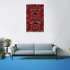 War Area Rug Handmade Red Riffle + Map 2x4 ft
